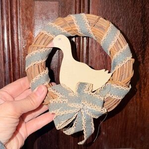 Vintage handcrafted duck goose wreath country duck wreath porch duck